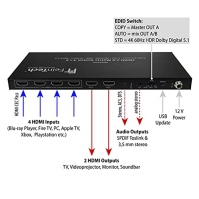 FeinTech VMS04201 - HDMI Matrix Switch 4x2 s audio extractor scaler Ultra-HD 4K 60Hz HDR